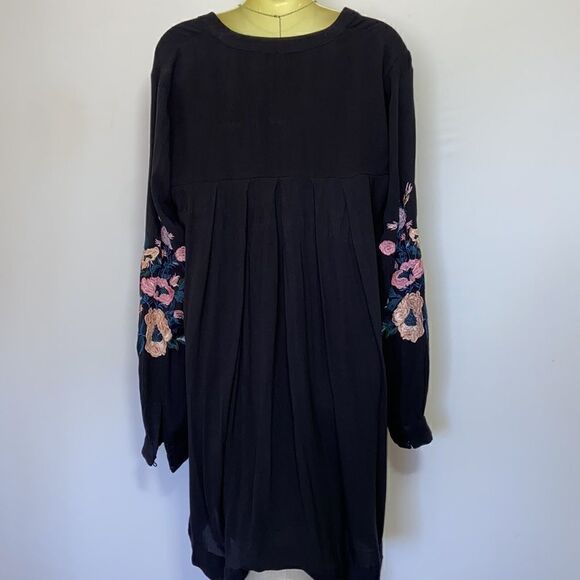 Free People Dress Tunic Embroidered Oversized  Midnight Blue Sz Sm Nwot - Picture 8 of 9
